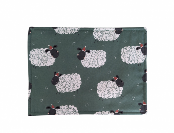 Green Christmas Sheep Place Mats